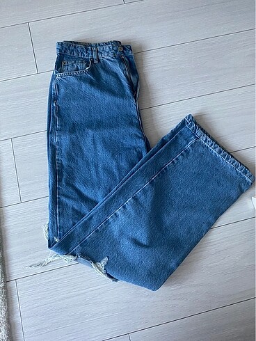 Wide leg yırtık detay pantolon