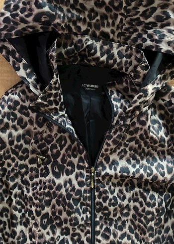 Leopar Desenli Kapüşonlu Hamile Kabanı - Görsel 2