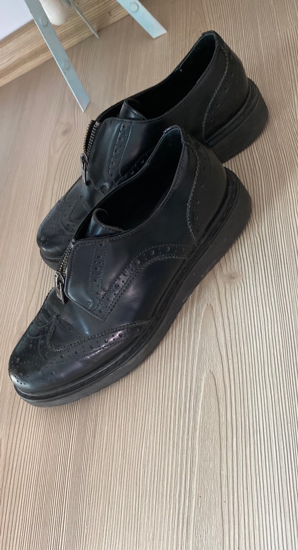 Kemerli Siyah Deri Kadın Klasik Ayakkabı - Görsel 3