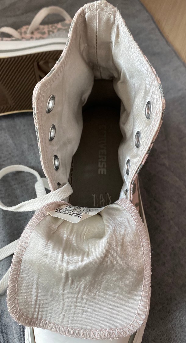 Pembe Gri Desenli Yüksek Topuklu Kadın Spor Ayakkabı - Görsel 5