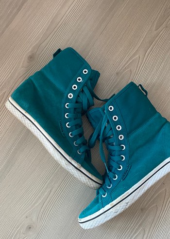 Adidas Turkuaz Süet Bağcıklı Kadın Spor Ayakkabı - Görsel 6