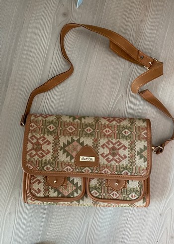 Bohem Etnik Desenli Kahverengi Kadın Çanta - Görsel 7