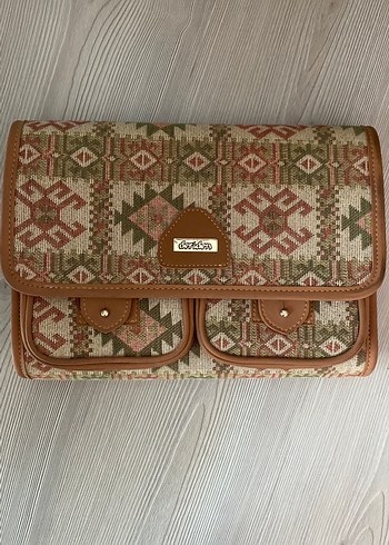 Bohem Etnik Desenli Kahverengi Kadın Çanta - Görsel 2
