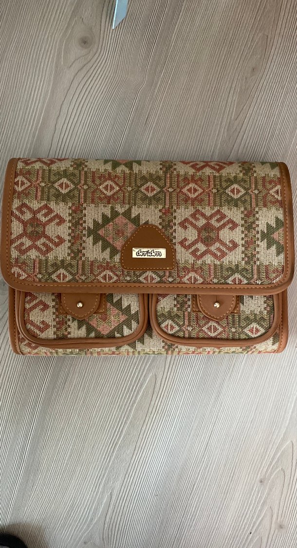 Bohem Etnik Desenli Kahverengi Kadın Çanta - Görsel 2
