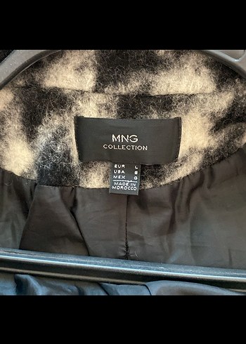 Gri Ekoseli Kadın Yün Kaban - Görsel 5