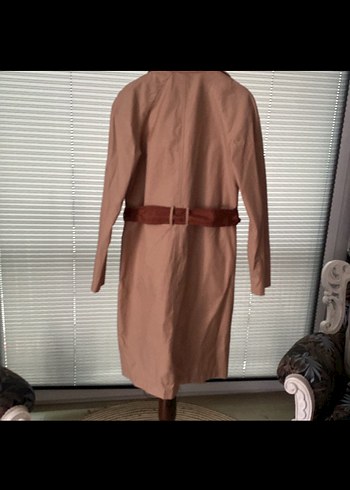 Bej Kadın Midi Trençkot Kemerli - Görsel 7