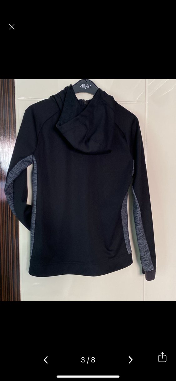 Erkek Siyah Fermuarlı Spor Sweatshirt - Görsel 2