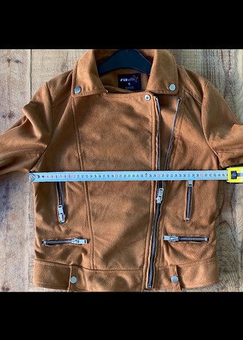 Kahverengi Süet Biker Kadın Ceket - Görsel 6