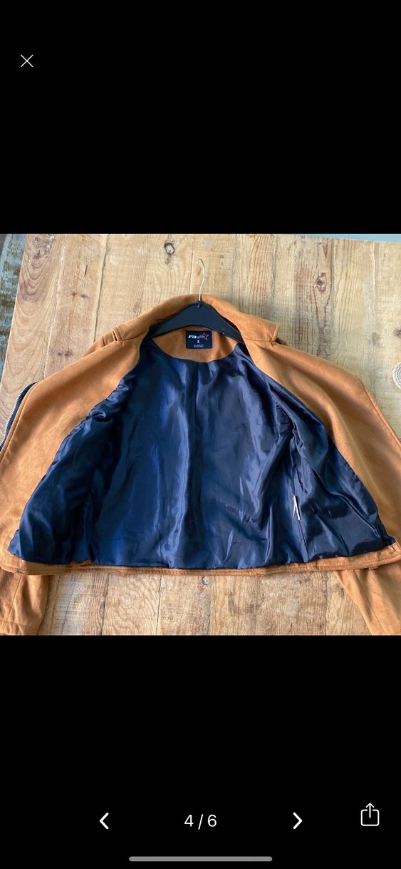 Kahverengi Süet Biker Kadın Ceket - Görsel 5