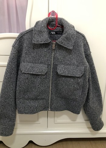 zara Gri Fermuarlı Kadın ceket