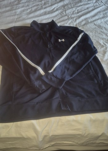 under armaur Erkek Siyah Fermuarlı eşofman üstü - Görsel 2