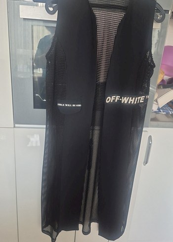 Off-White Siyah Uzun arkası filel detaylı