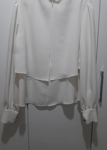 Nakışlı Beyaz Uzun Keten Etek buluz  takım 1 defa giyildi - Görsel 8