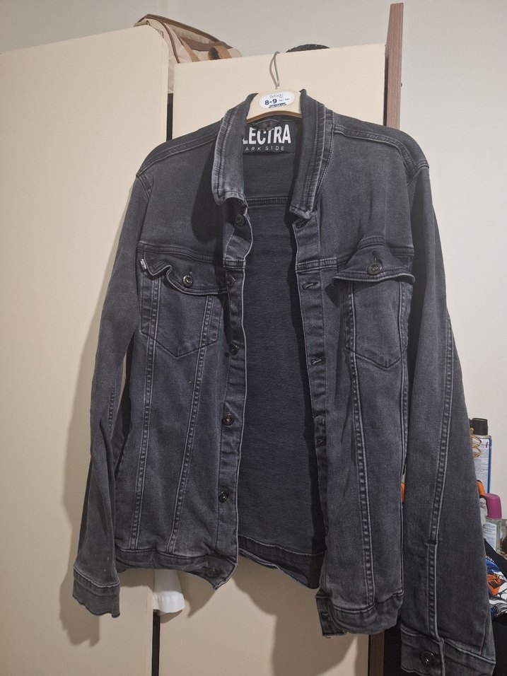 Düğmeli Siyah Denim Ceket, Salaş Kesim - Görsel 2