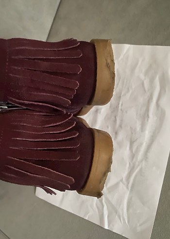 Diğer Bordo Süet Püsküllü Kız Botu