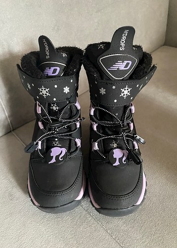 28 Beden Mor Kız Çocuk Botu Velcro Bağcıklı