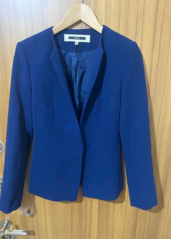Düğmeli Lacivert Kadın Blazer Ceket
