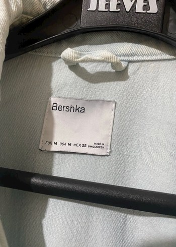 Bershka Bağlama Desenli Gri Düğmeli Kot Ceket