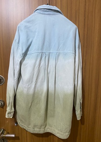 m Beden mavi Renk Bağlama Desenli Gri Düğmeli Kot Ceket