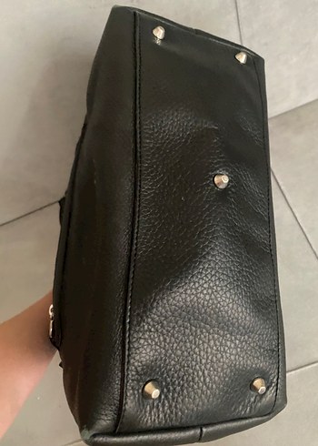  Beden siyah Renk Siyah Deri Kadın Çanta, Tokalı