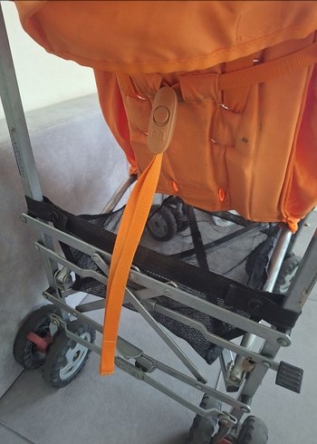 Turuncu Bebek Arabası Gri Detaylı - Görsel 3