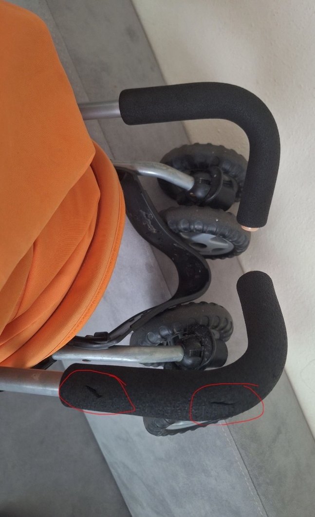 Turuncu Bebek Arabası Gri Detaylı - Görsel 4