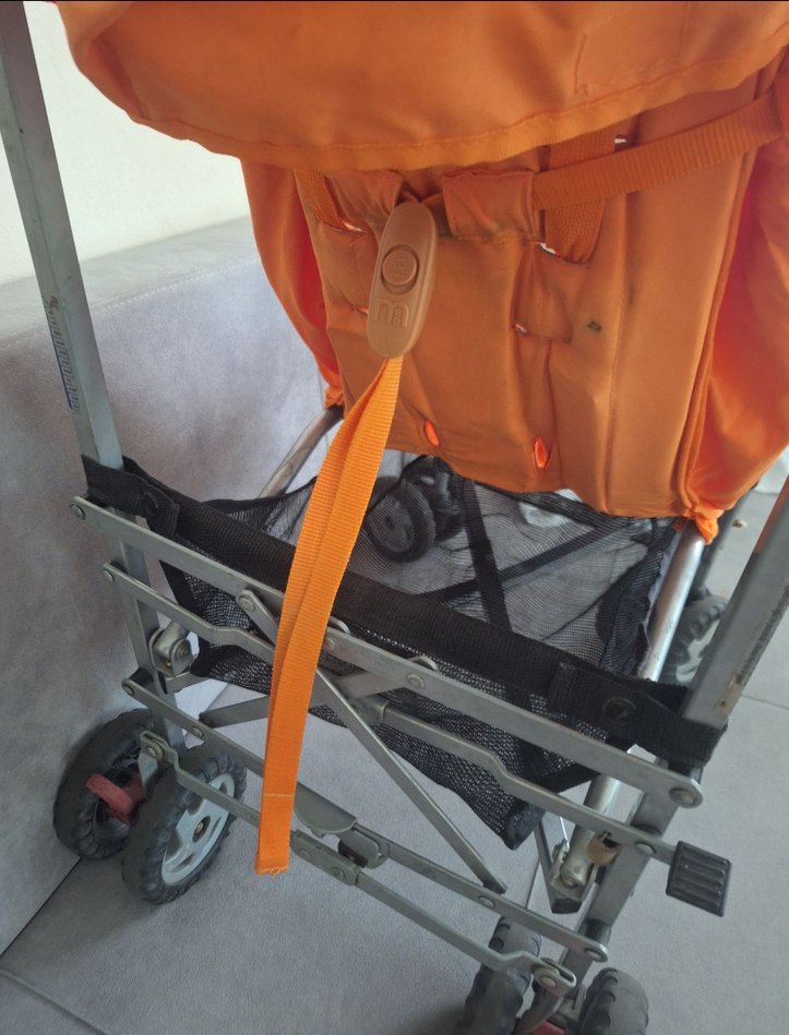 Turuncu Bebek Arabası Gri Detaylı - Görsel 3