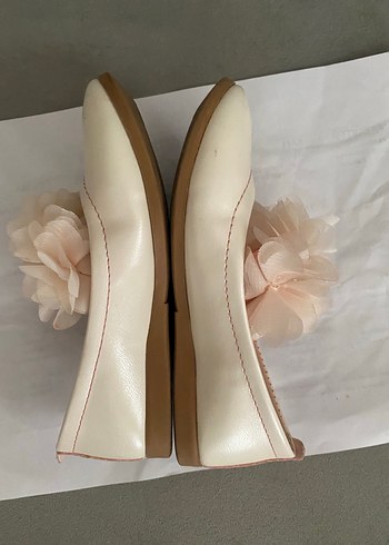 Kız Çocuk Bej Fırfırlı Babet - Görsel 5