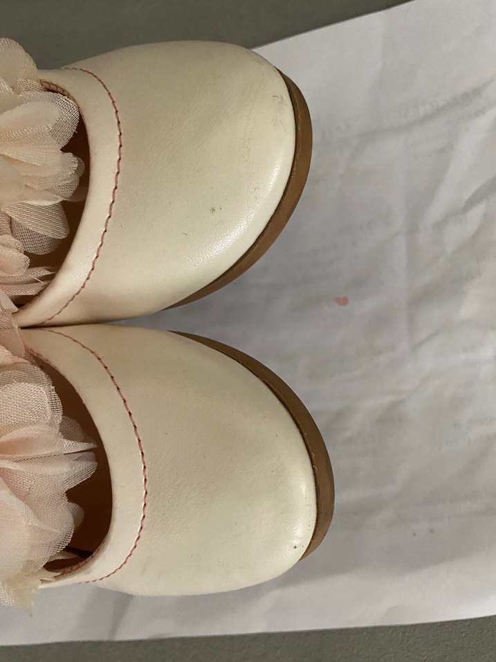 Kız Çocuk Bej Fırfırlı Babet - Görsel 3