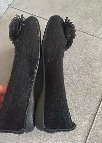 Siyah Kadın Dolgu Topuklu Babet - Görsel 4