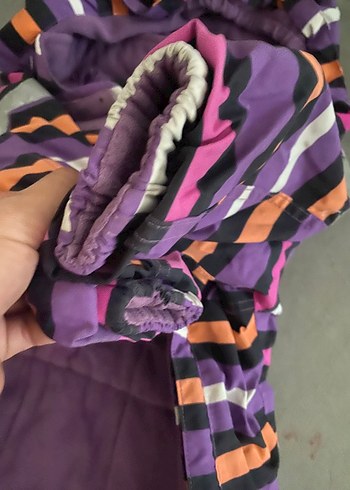 Koyu Mor Bağlamalı Desenli Bebek Tulumu - Görsel 3