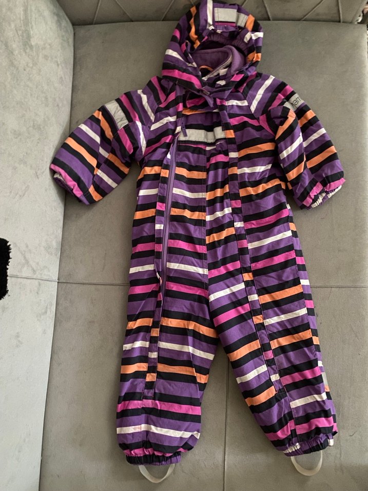 Mor Bağlamalı Desenli Bebek Tulum - Görsel 2