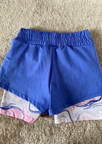 8 Yaş Beden Mavi Tie-Dye Mini Spor Şort