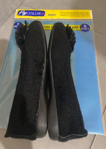 Kız Çocuk Siyah Lastikli Babet Ayakkabı - Görsel 5