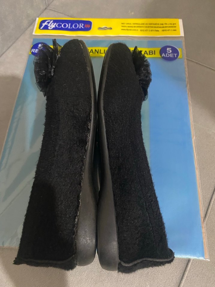 Kız Çocuk Siyah Lastikli Babet Ayakkabı - Görsel 5