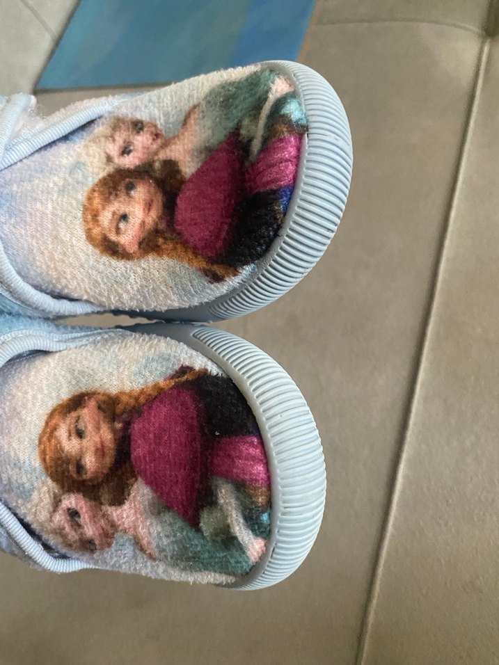 Kız Çocuk Mavi Baskılı Sıcak Ev Terliği - Görsel 2