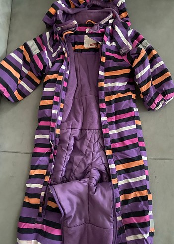 Mor Bağlamalı Desenli Bebek Kayak Tulumu - Görsel 3