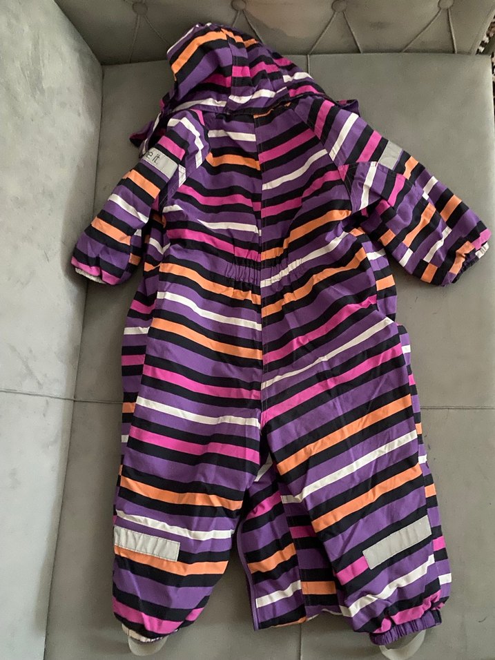 Mor Bağlamalı Desenli Bebek Kayak Tulumu - Görsel 4