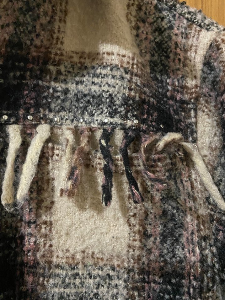 Düğmeli Kahverengi Ekose Yün Gömlek - Görsel 3