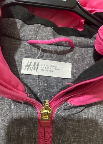 Kız Çocuk Gri-Pembe Fermuarlı Mont ve Pantolon - Görsel 6