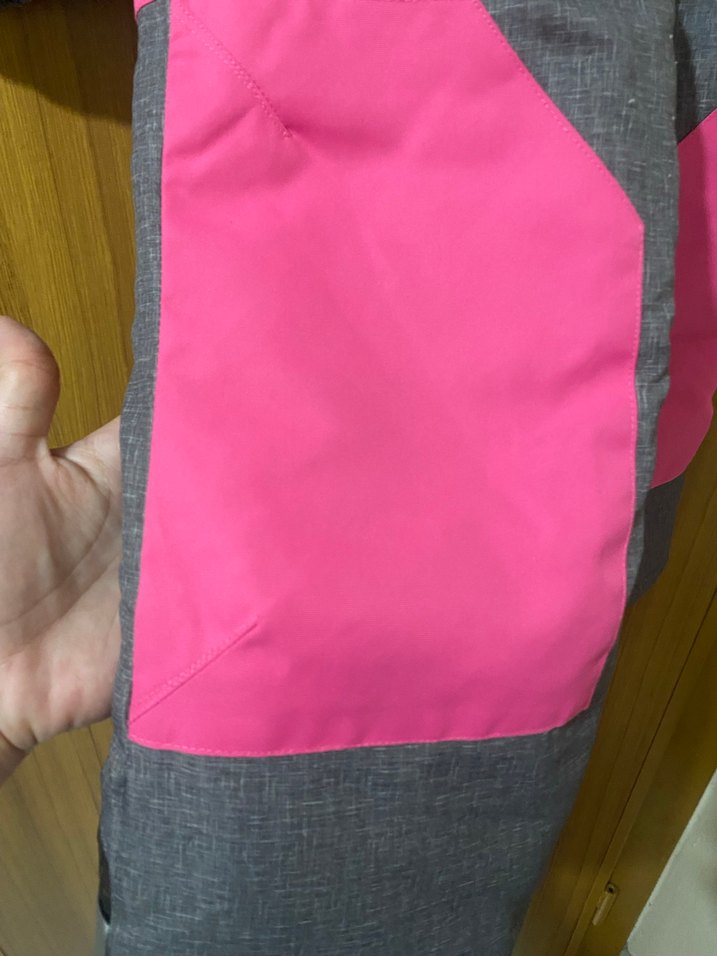 Kız Çocuk Gri-Pembe Fermuarlı Mont ve Pantolon - Görsel 3