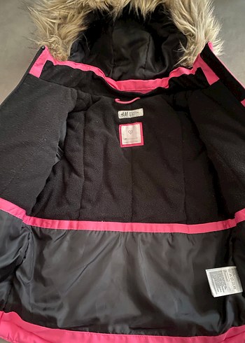 Kız Çocuk Parlak Pembe Kürklü Mont - Görsel 2