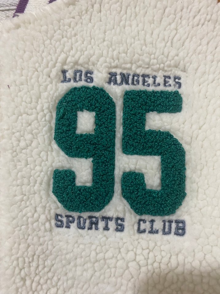 Beyaz Peluş  Ceket, Baskılı, Rahat Kesim - Görsel 4