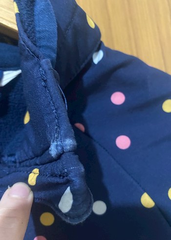 Renkli Noktalı Fermuarlı Kız Çocuk Montu - Görsel 6