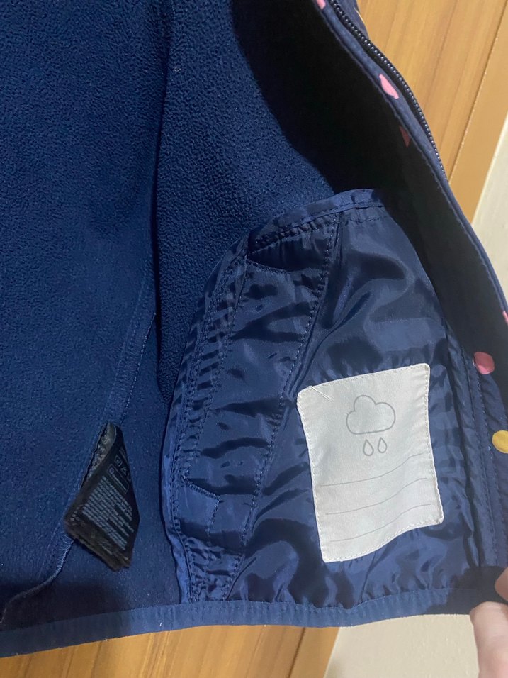 Renkli Noktalı Fermuarlı Kız Çocuk Montu - Görsel 4