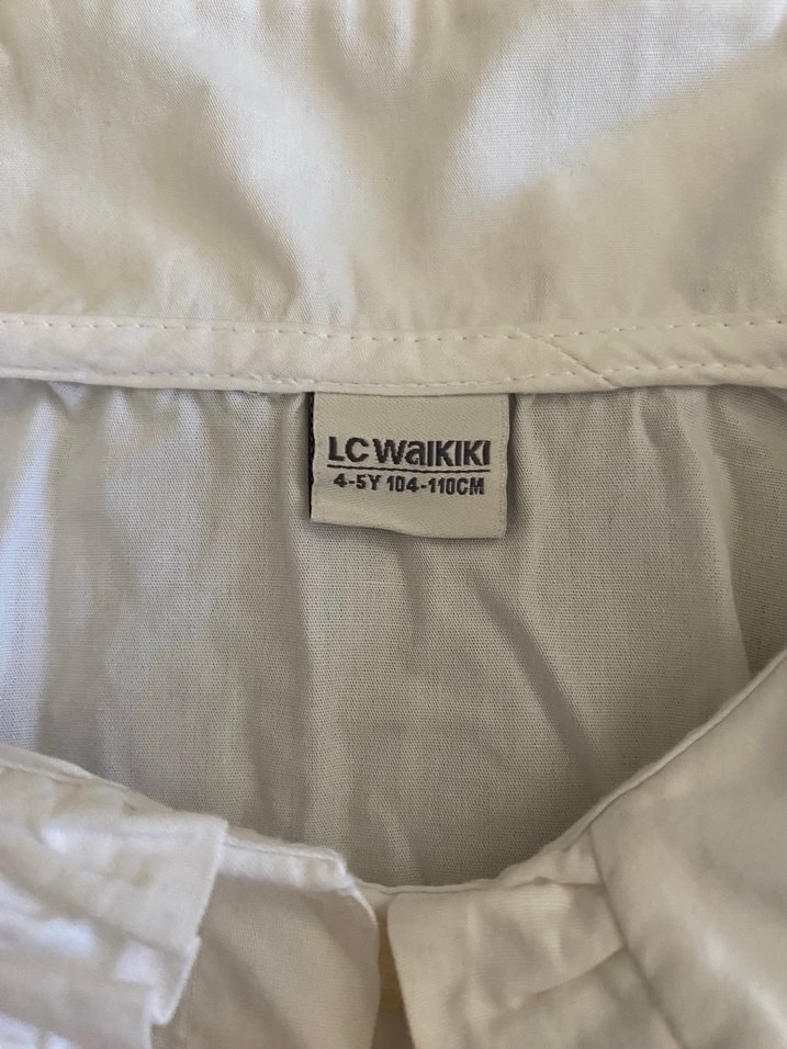 Kız Çocuk Beyaz Keten Fırfırlı Gömlek - Görsel 2