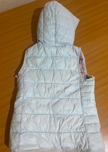 Kız Çocuk Kapüşonlu Fermuarlı Bej Yelek - Görsel 3