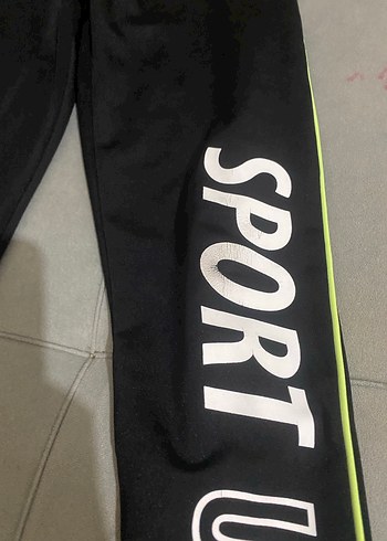 Renkli Baskılı Siyah Spor Tayt Velcro - Görsel 5