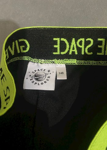 Renkli Baskılı Siyah Spor Tayt Velcro - Görsel 2