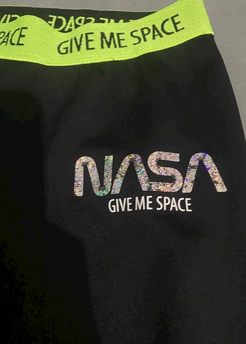 Renkli Baskılı Siyah Spor Tayt Velcro - Görsel 3